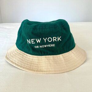 SOLD - New York Or Nowhere Bucket Hat - unisex, dark green